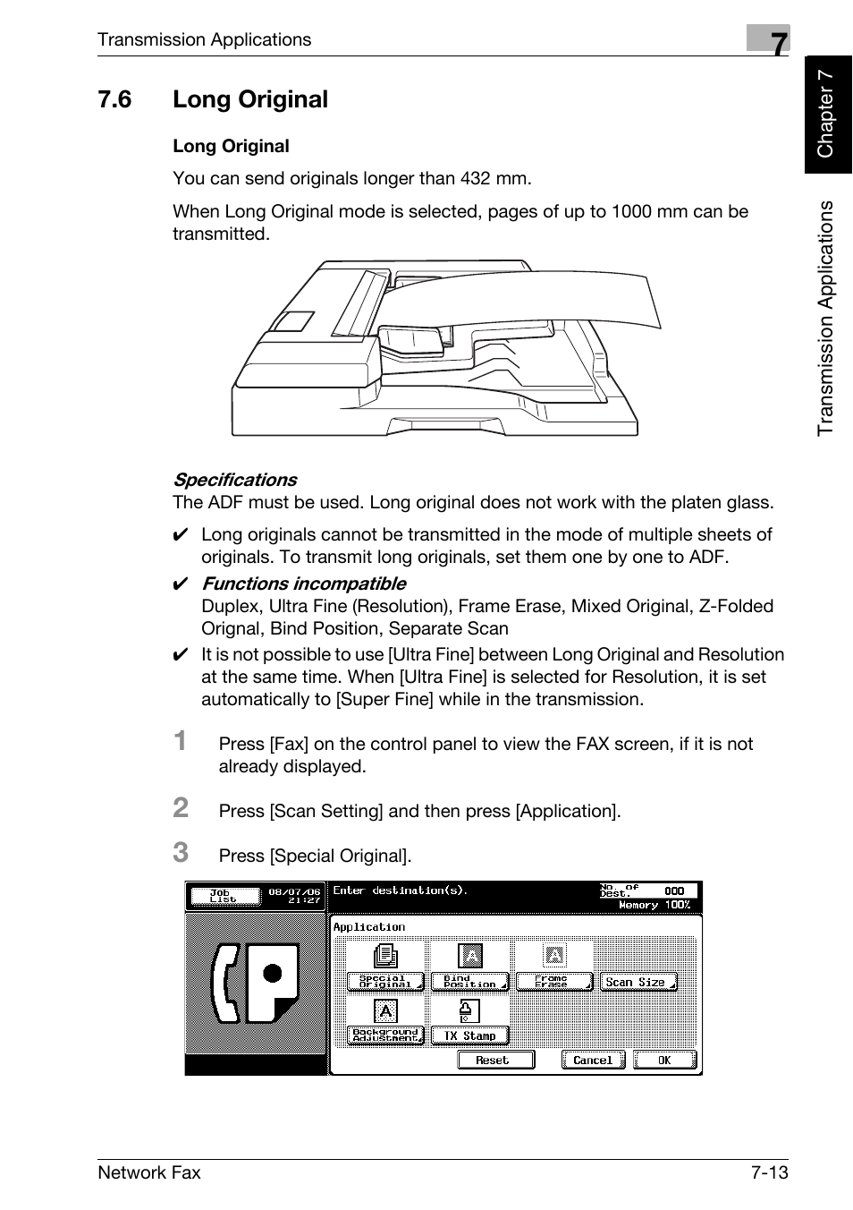 6 long original, Long original, Long original -13 | Konica Minolta bizhub 750 User Manual | Page 126 / 334