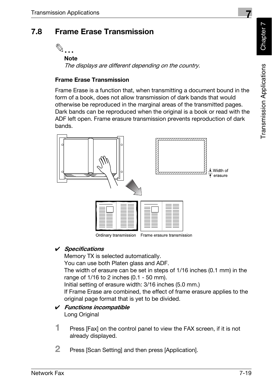 8 frame erase transmission, Frame erase transmission, Frame erase transmission -19 | Konica Minolta bizhub 750 User Manual | Page 132 / 334