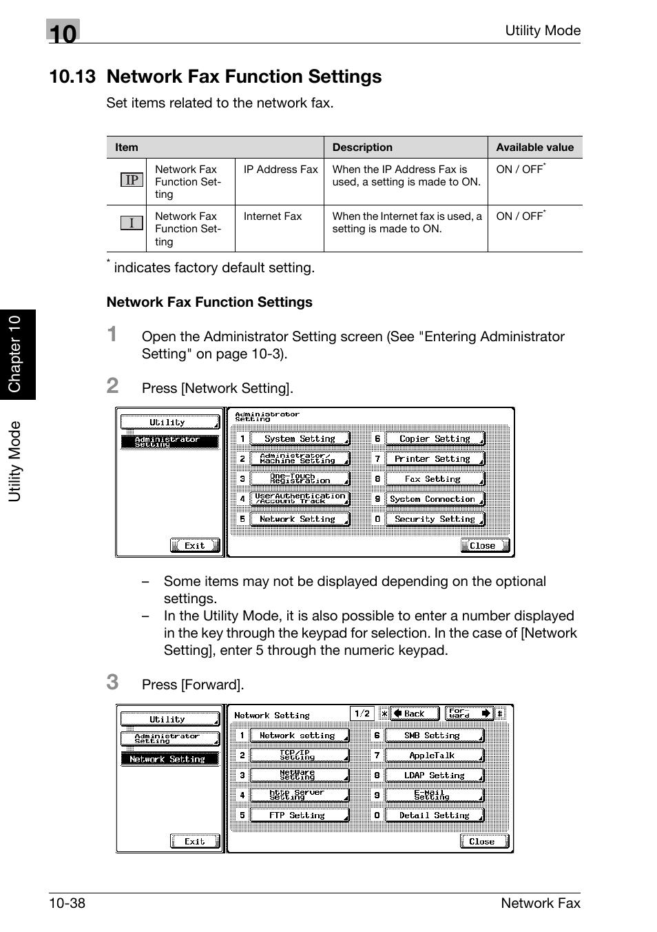 13 network fax function settings, Network fax function settings, 13 network fax function settings -38 | Konica Minolta bizhub 750 User Manual | Page 219 / 334