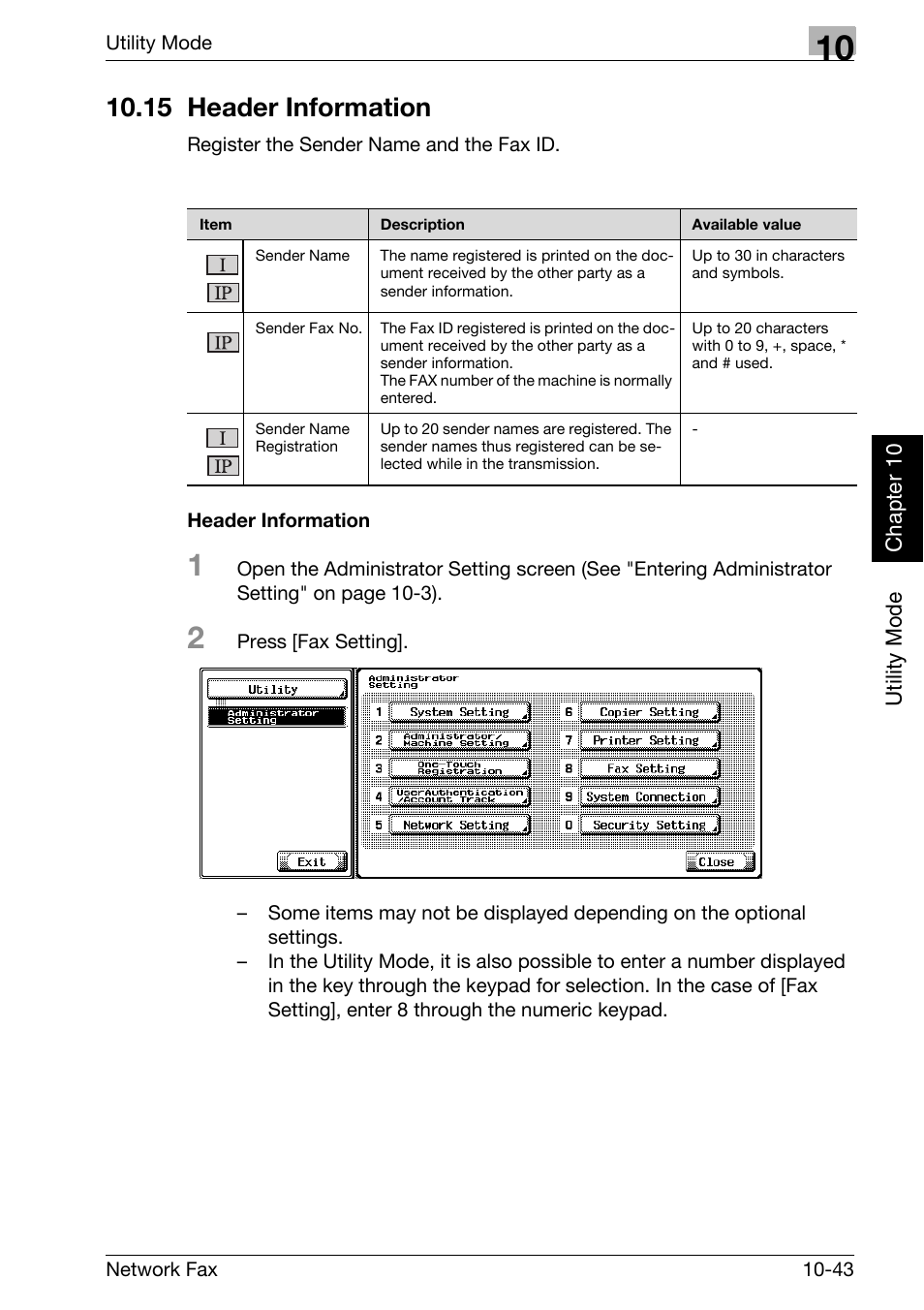 15 header information, Header information, 15 header information -43 | Konica Minolta bizhub 750 User Manual | Page 224 / 334