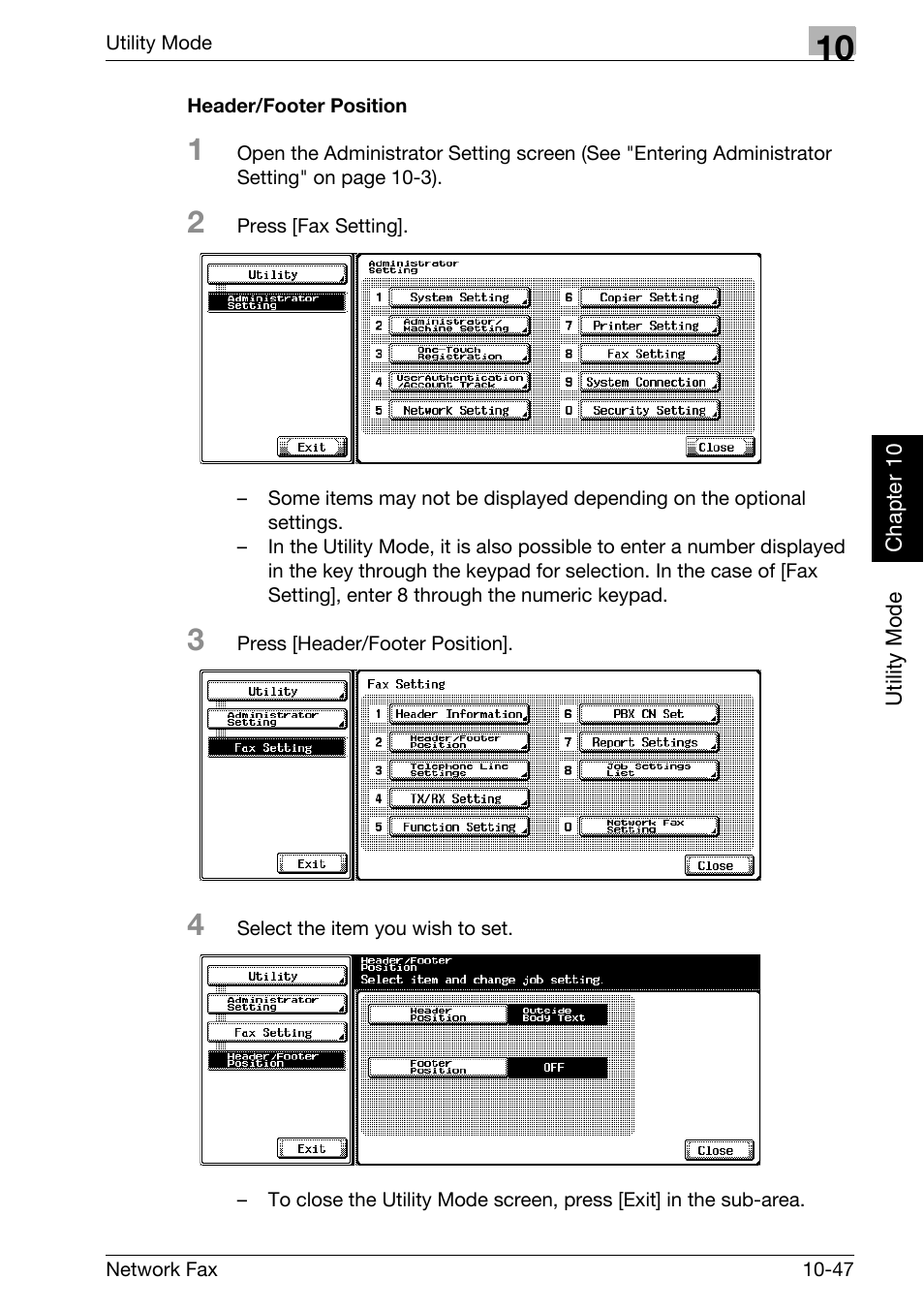 Header/footer position | Konica Minolta bizhub 750 User Manual | Page 228 / 334