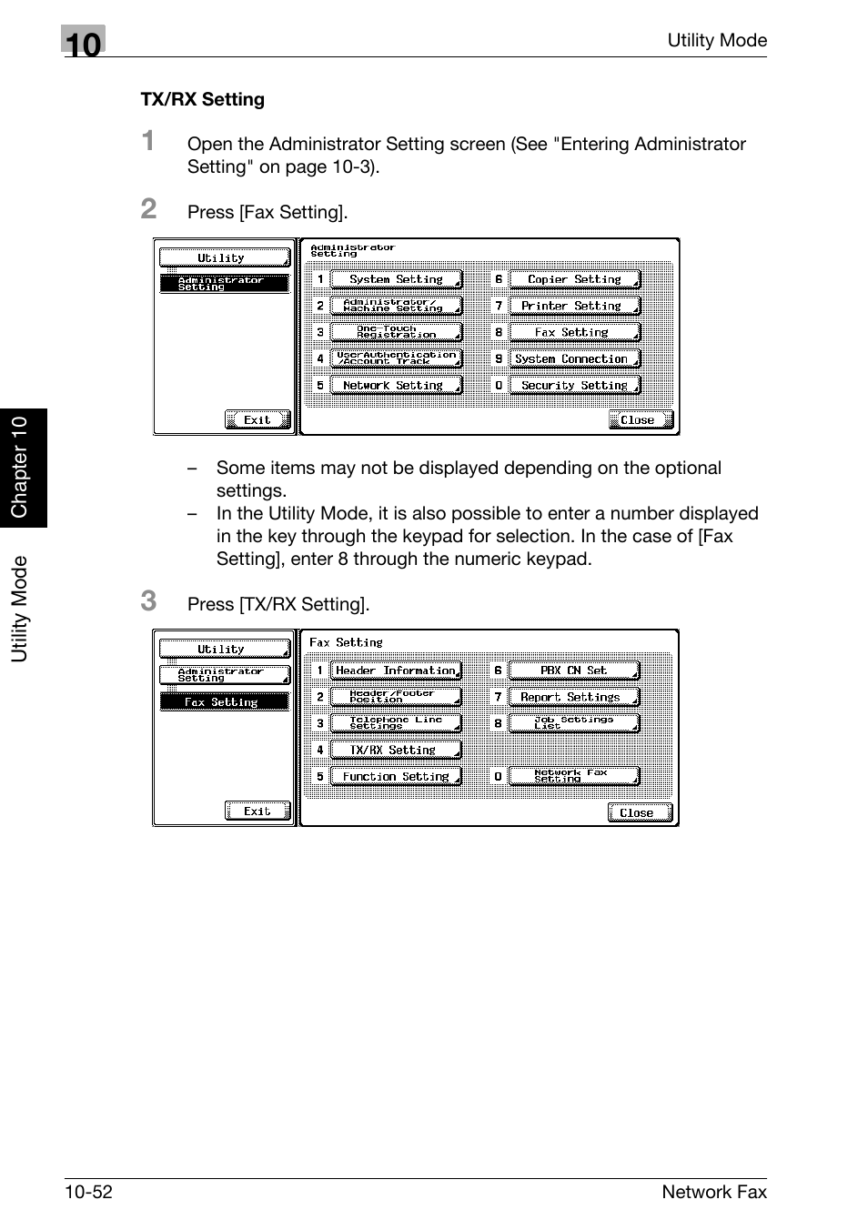 Tx/rx setting | Konica Minolta bizhub 750 User Manual | Page 233 / 334