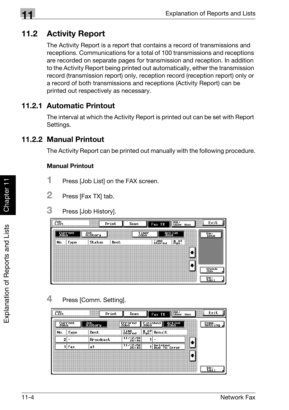 2 activity report, 1 automatic printout, 2 manual printout | Manual printout, Activity report -4, Automatic printout -4, Manual printout -4 | Konica Minolta bizhub 750 User Manual | Page 251 / 334