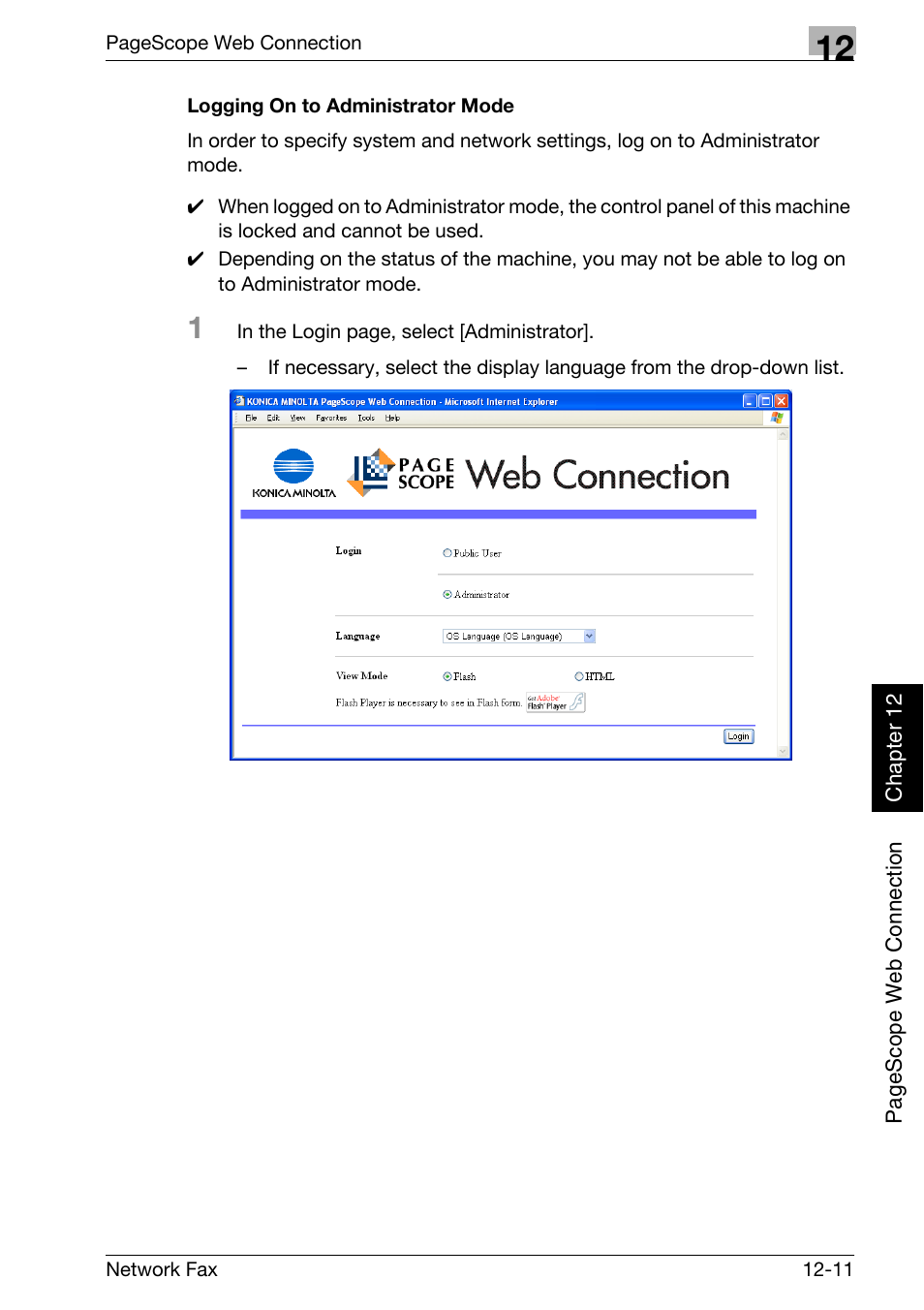 Logging on to administrator mode | Konica Minolta bizhub 750 User Manual | Page 290 / 334