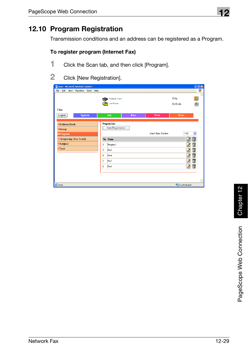 10 program registration, To register program (internet fax), 10 program registration -29 | Konica Minolta bizhub 750 User Manual | Page 308 / 334