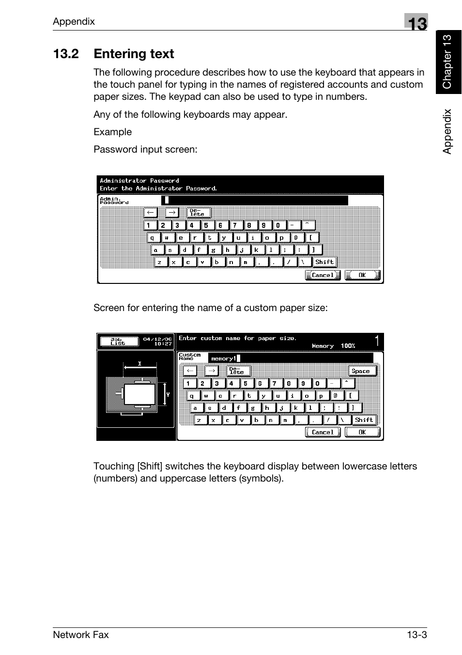 2 entering text, Entering text -3 | Konica Minolta bizhub 750 User Manual | Page 320 / 334