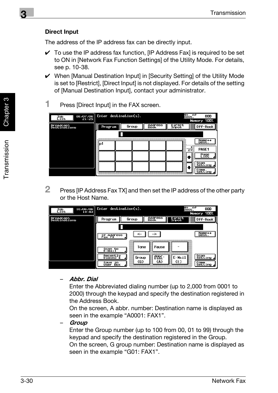 Direct input | Konica Minolta bizhub 750 User Manual | Page 69 / 334