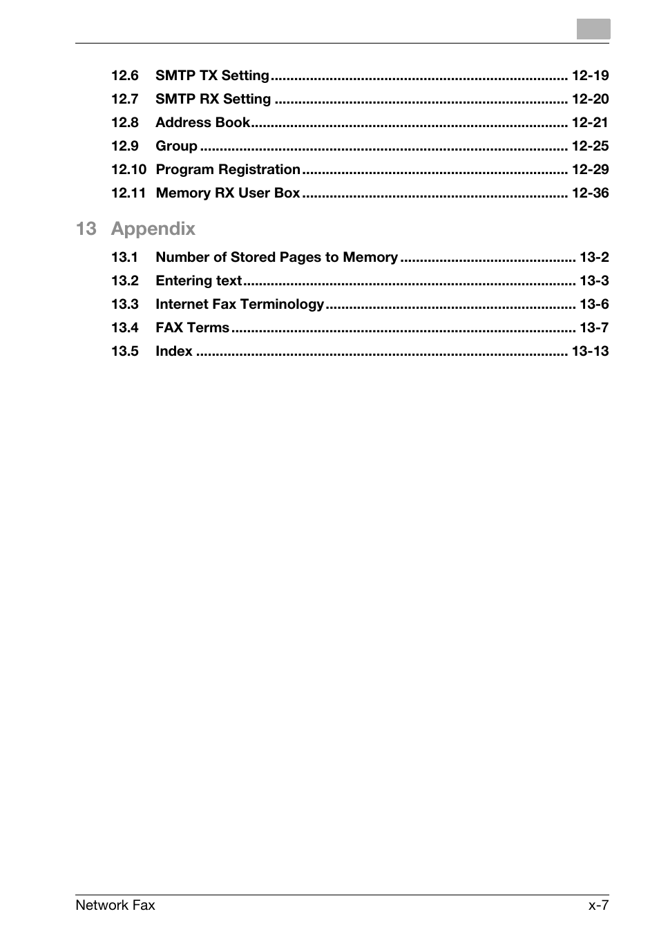 13 appendix | Konica Minolta bizhub 750 User Manual | Page 8 / 334