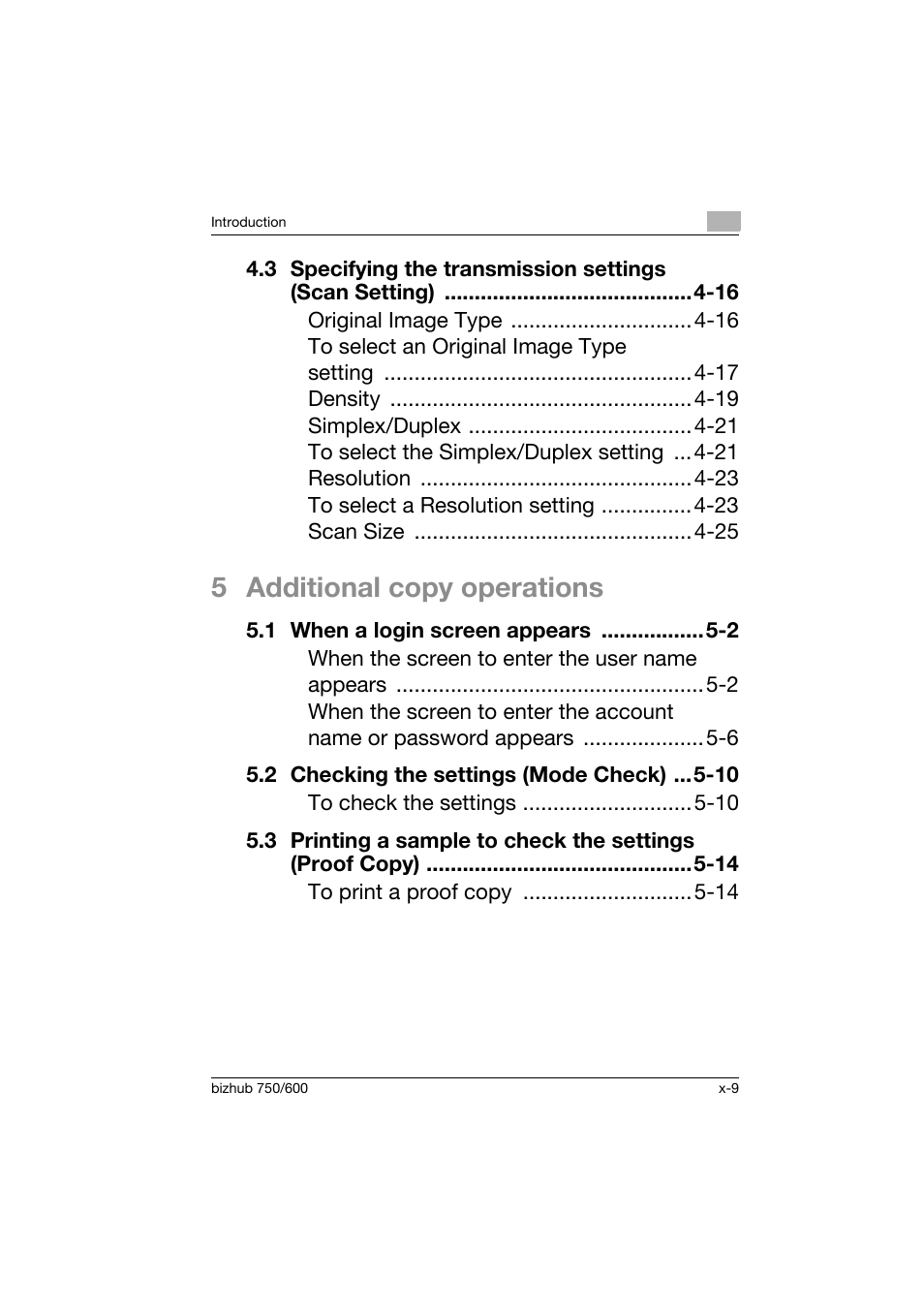 5 additional copy operations | Konica Minolta bizhub 750 User Manual | Page 10 / 150