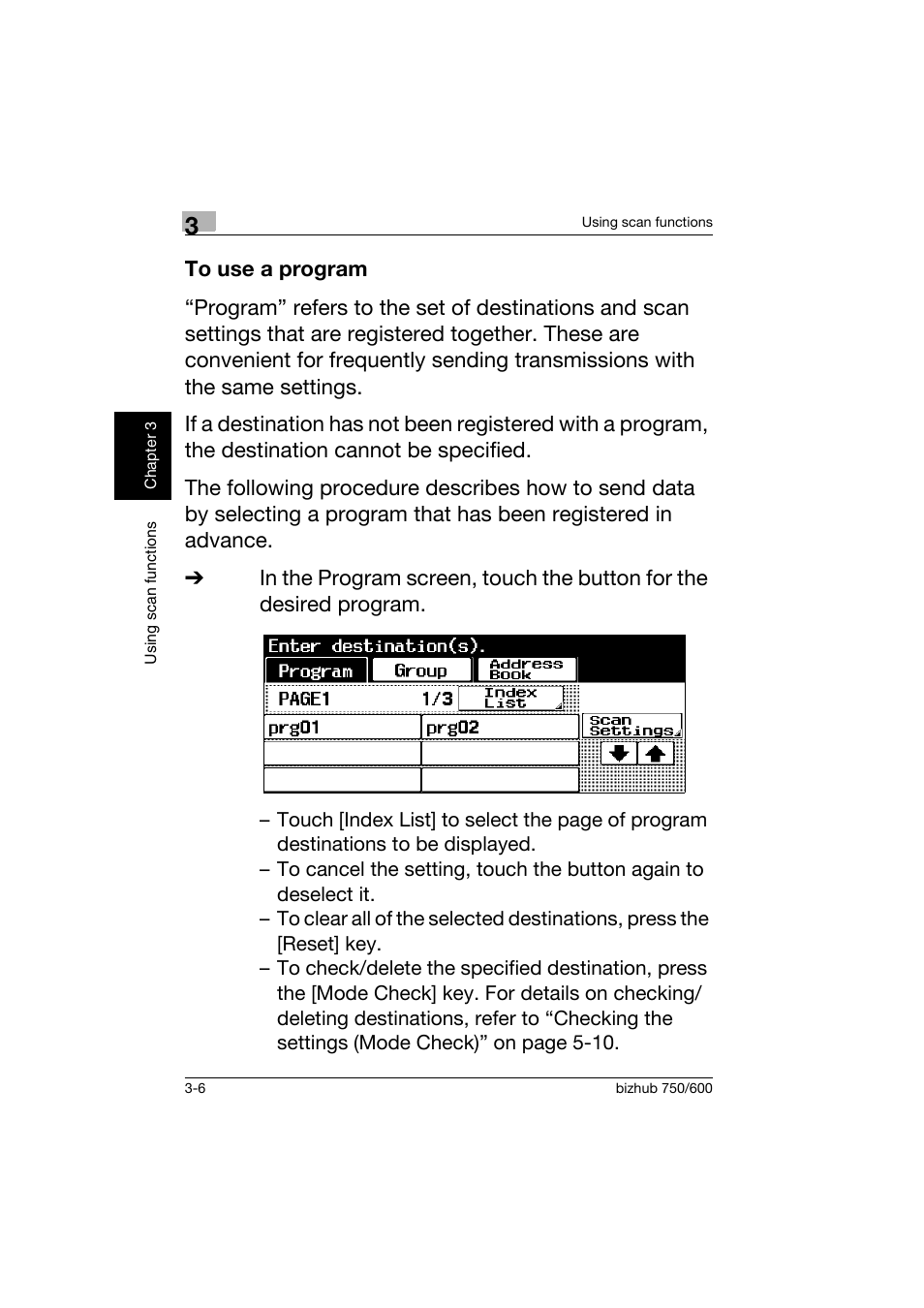 To use a program, To use a program -6 | Konica Minolta bizhub 750 User Manual | Page 85 / 150