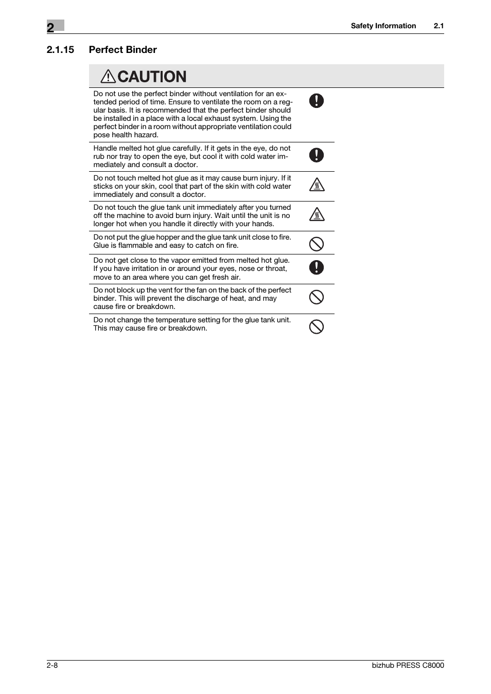 15 perfect binder, Perfect binder -8 | Konica Minolta bizhub PRESS C8000 User Manual | Page 15 / 50