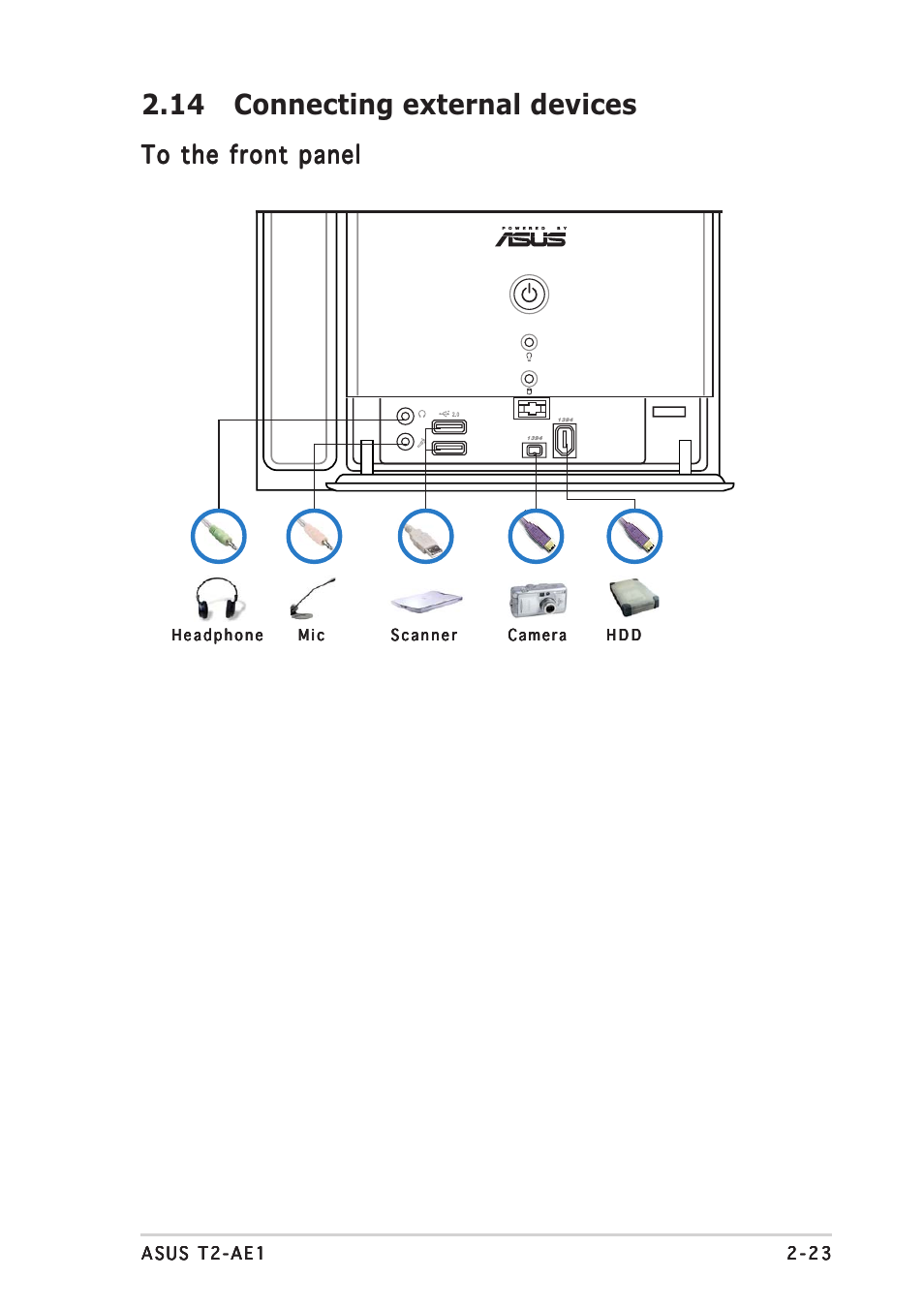 14 connecting external devices | Asus T2-AE1 User Manual | Page 41 / 104