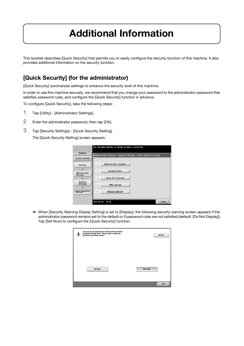 Konica Minolta bizhub 454e User Manual | 2 pages