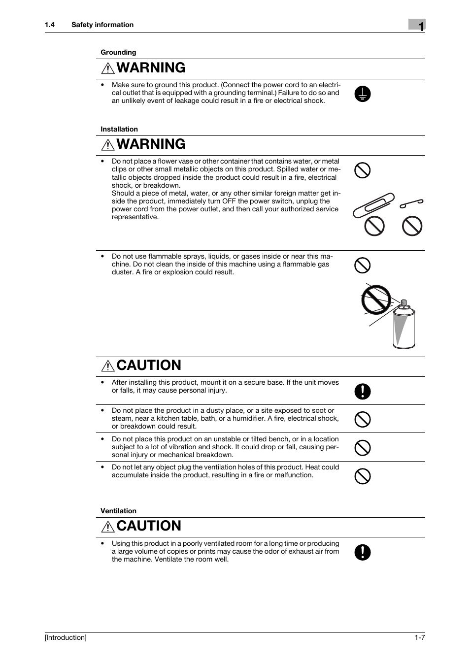 Warning, Caution | Konica Minolta bizhub 4050 User Manual | Page 11 / 86