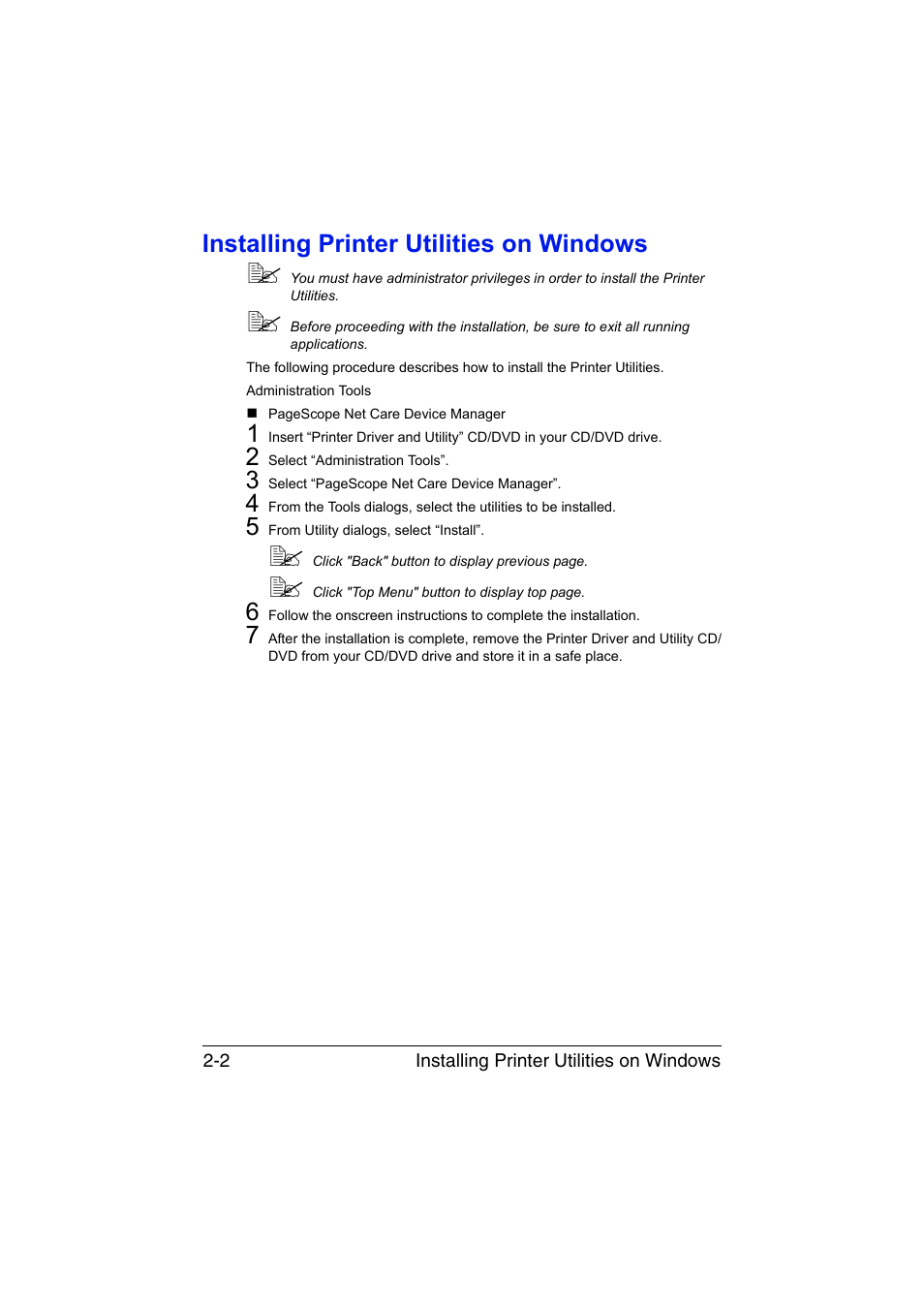 Installing printer utilities on windows, Installing printer utilities on windows -2 | Konica Minolta magicolor 3730DN User Manual | Page 109 / 185