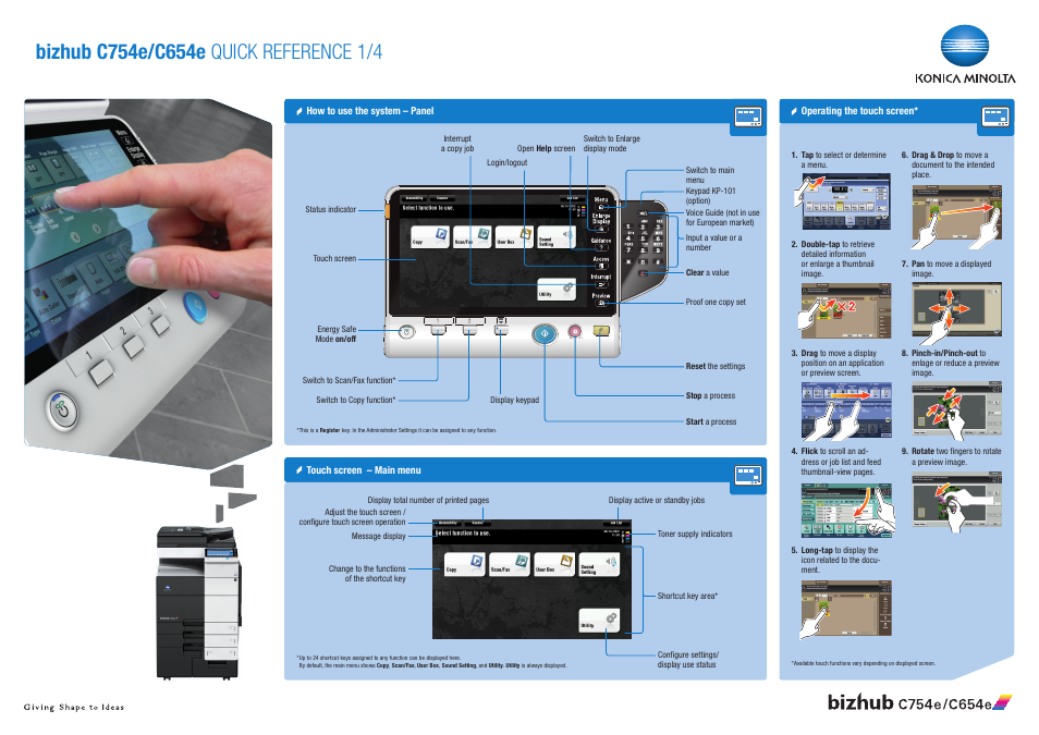 Konica Minolta bizhub C654e User Manual | 4 pages