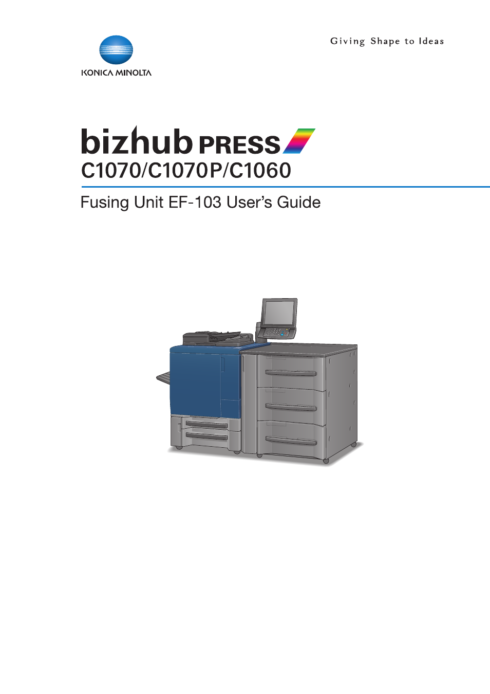 Konica Minolta bizhub PRESS C1070 User Manual | 37 pages