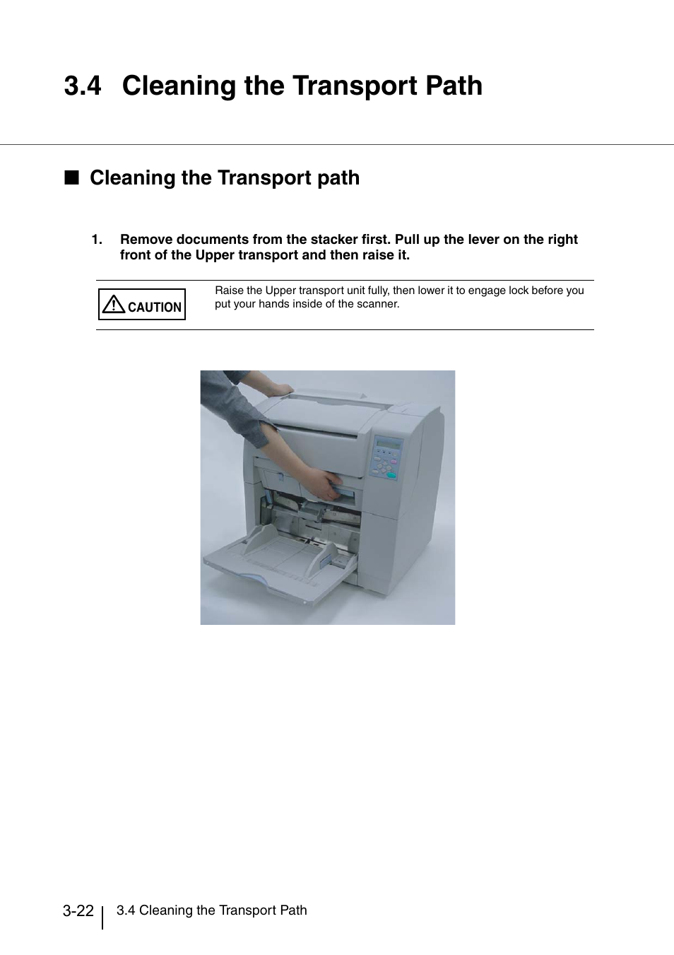 4 cleaning the transport path, Cleaning the transport path -22, Cleaning the transport path | Konica Minolta Fujitsu Scanner User Manual | Page 108 / 316