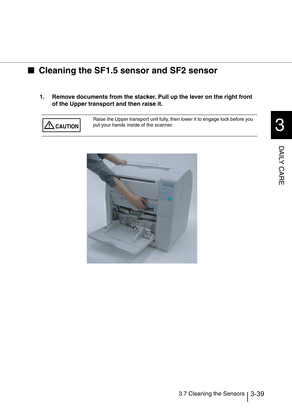 Cleaning the sf1.5 sensor and sf2 sensor | Konica Minolta Fujitsu Scanner User Manual | Page 125 / 316