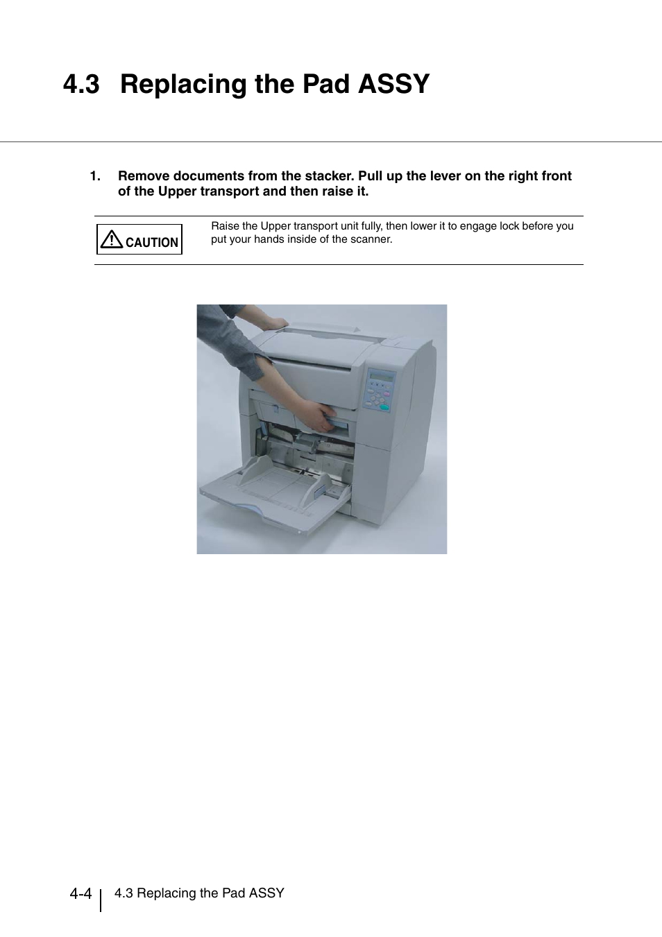 3 replacing the pad assy, Replacing the pad assy -4 | Konica Minolta Fujitsu Scanner User Manual | Page 138 / 316