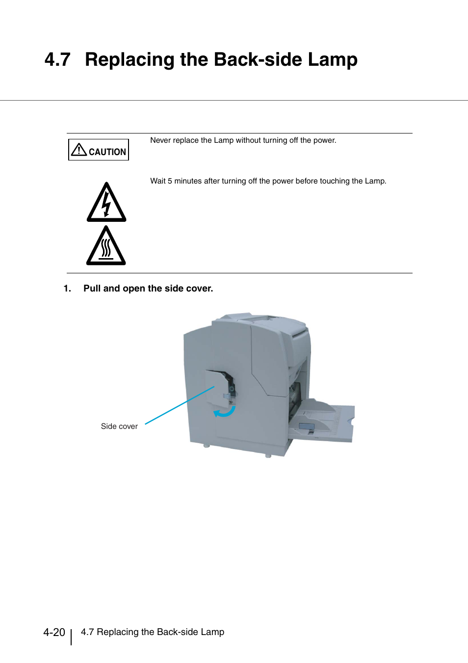 7 replacing the back-side lamp, Replacing the back-side lamp -20 | Konica Minolta Fujitsu Scanner User Manual | Page 154 / 316