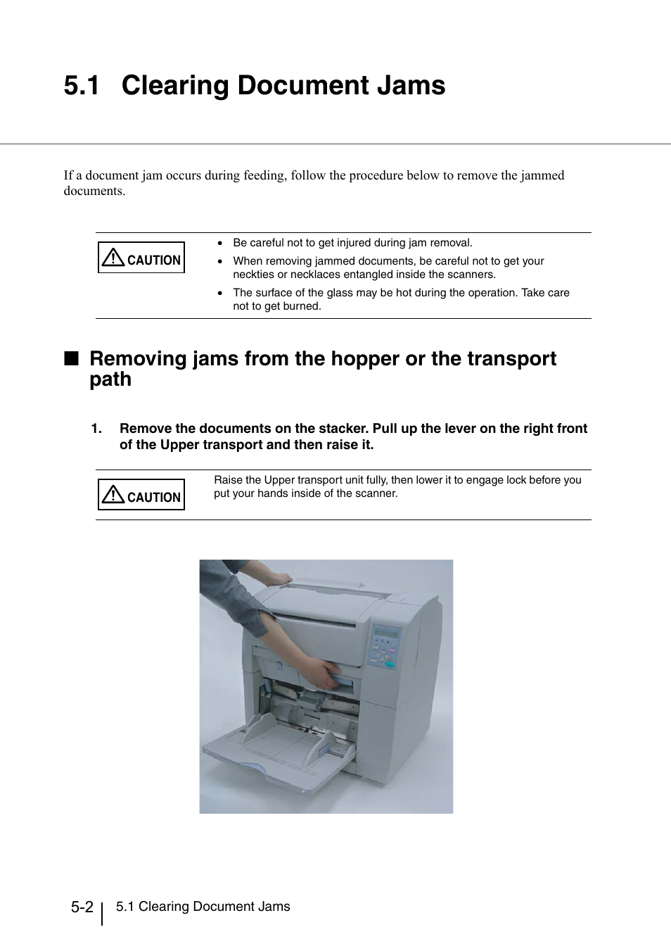 1 clearing document jams, Clearing document jams -2 | Konica Minolta Fujitsu Scanner User Manual | Page 160 / 316