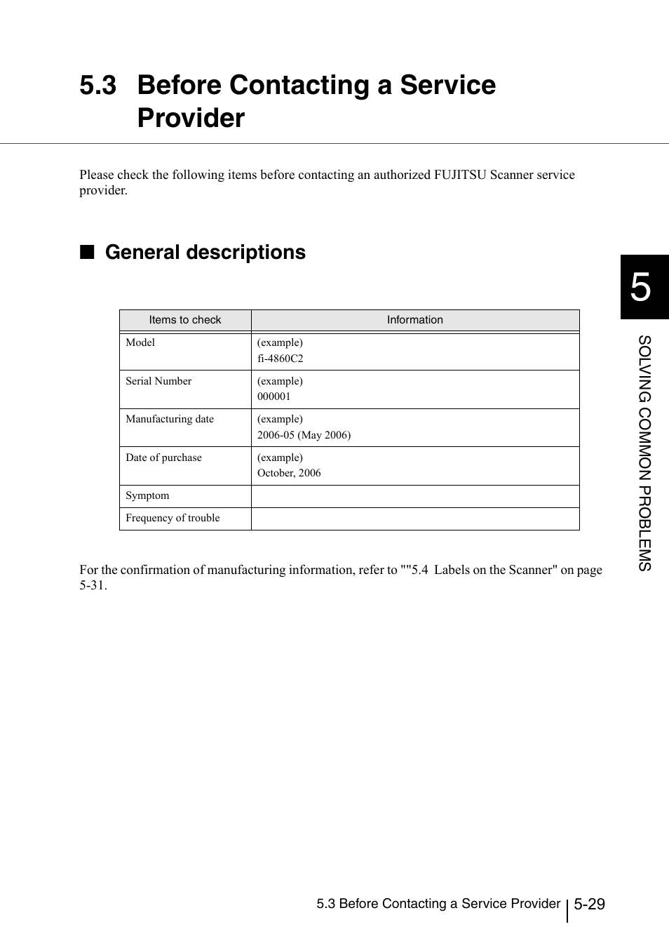 3 before contacting a service provider, Before contacting a service provider -29, General descriptions | Konica Minolta Fujitsu Scanner User Manual | Page 187 / 316