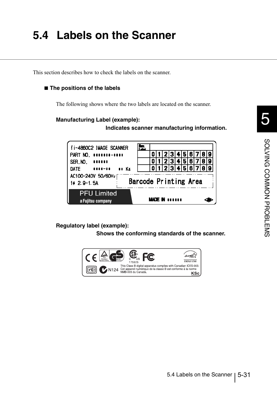 4 labels on the scanner, Labels on the scanner -31 | Konica Minolta Fujitsu Scanner User Manual | Page 189 / 316