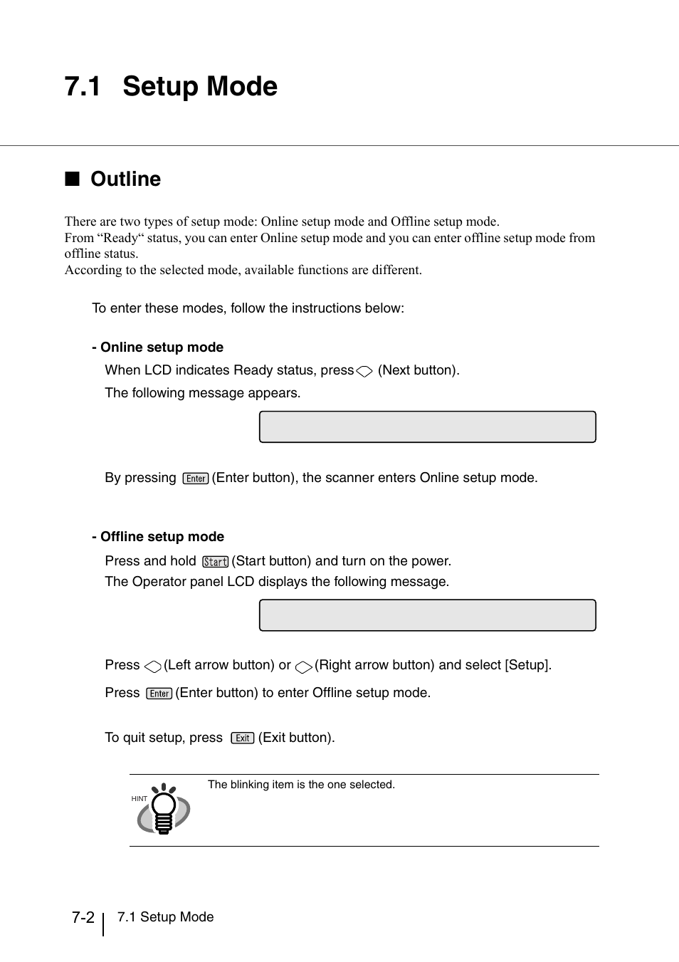 1 setup mode, Setup mode -2, Outline | Konica Minolta Fujitsu Scanner User Manual | Page 202 / 316