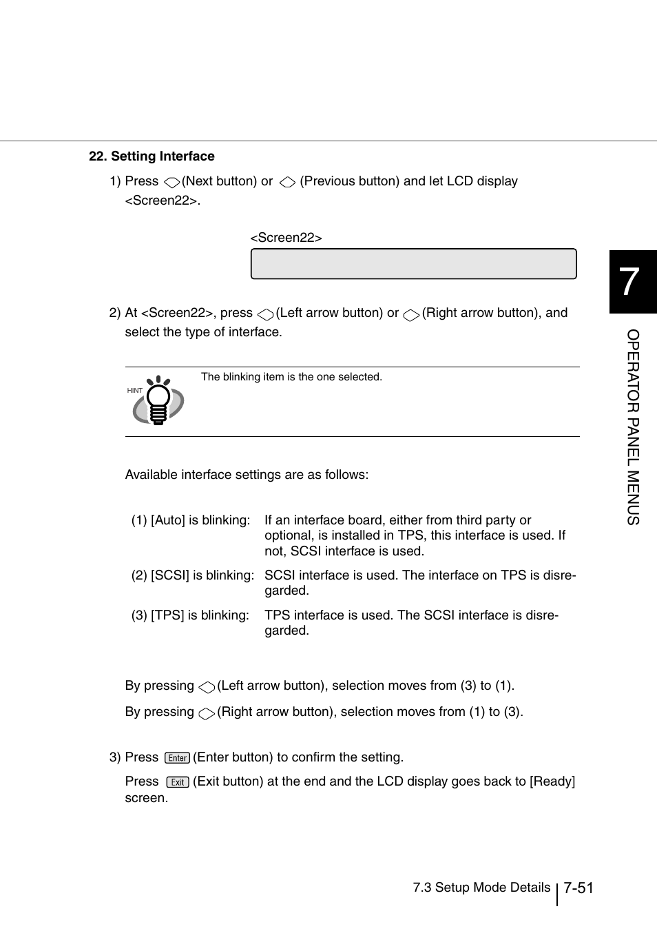 Opera t or p a nel menus | Konica Minolta Fujitsu Scanner User Manual | Page 251 / 316