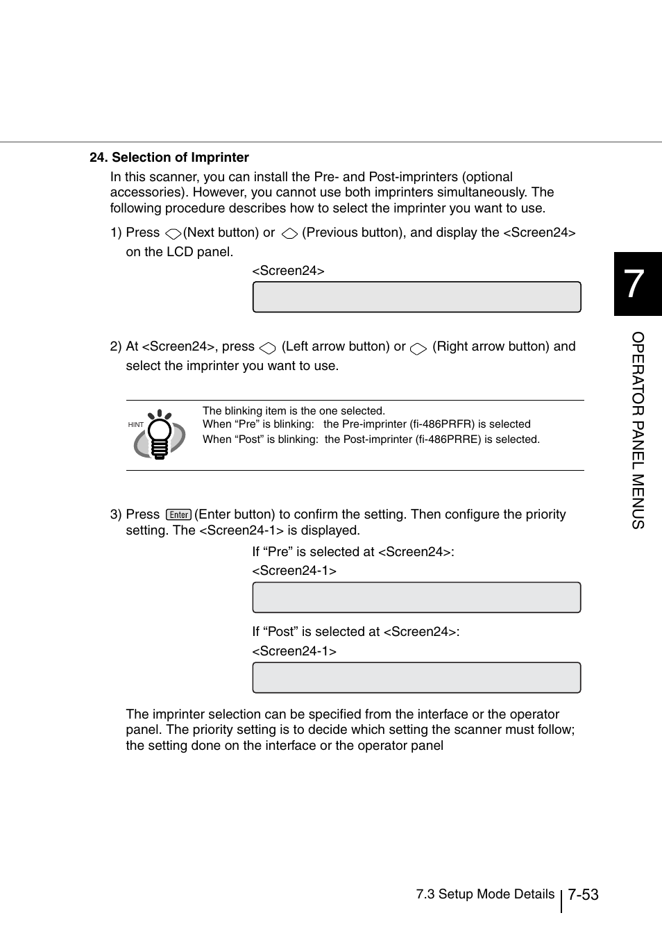 Opera t or p a nel menus | Konica Minolta Fujitsu Scanner User Manual | Page 253 / 316