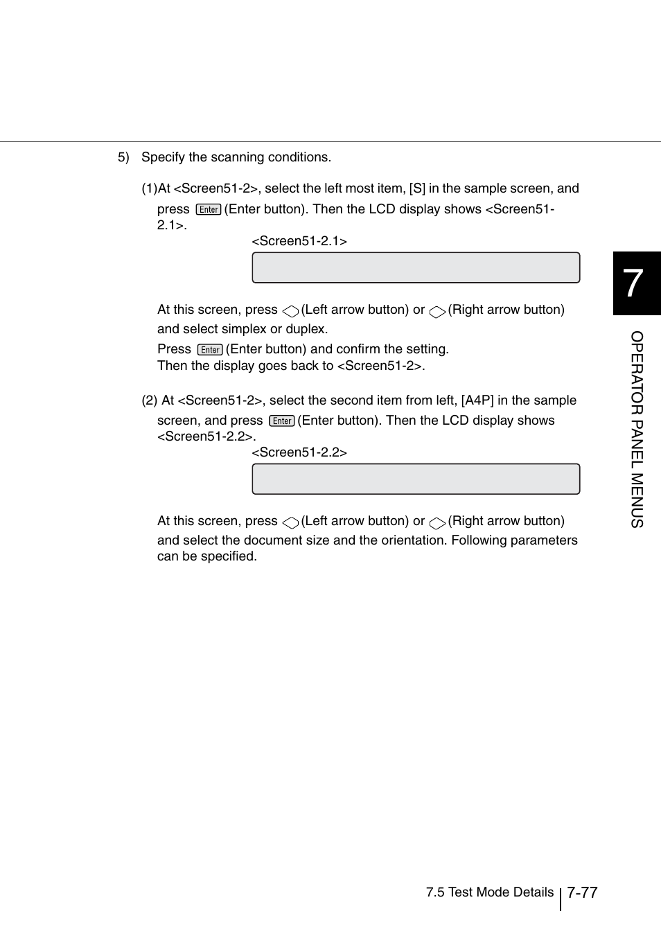 Opera t or p a nel menus | Konica Minolta Fujitsu Scanner User Manual | Page 277 / 316