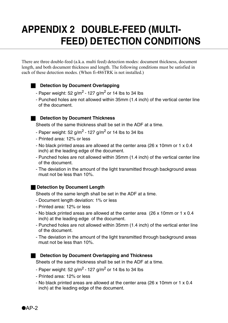 Appendix 2 double-feed (multi-feed) detection | Konica Minolta Fujitsu Scanner User Manual | Page 296 / 316