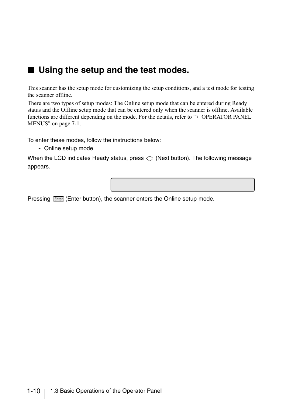 Using the setup and the test modes | Konica Minolta Fujitsu Scanner User Manual | Page 36 / 316