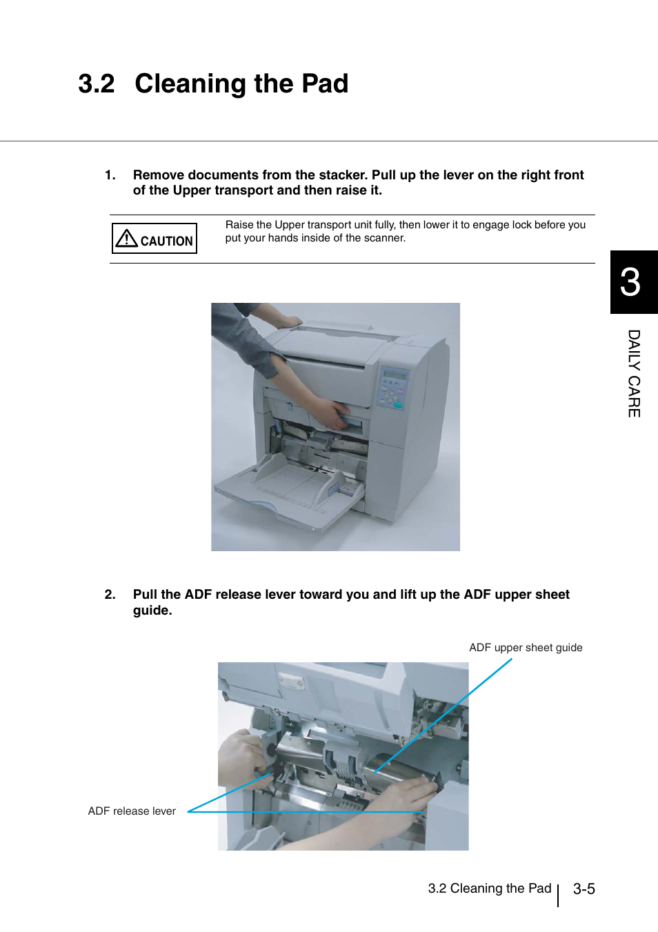 2 cleaning the pad, Cleaning the pad -5 | Konica Minolta Fujitsu Scanner User Manual | Page 91 / 316