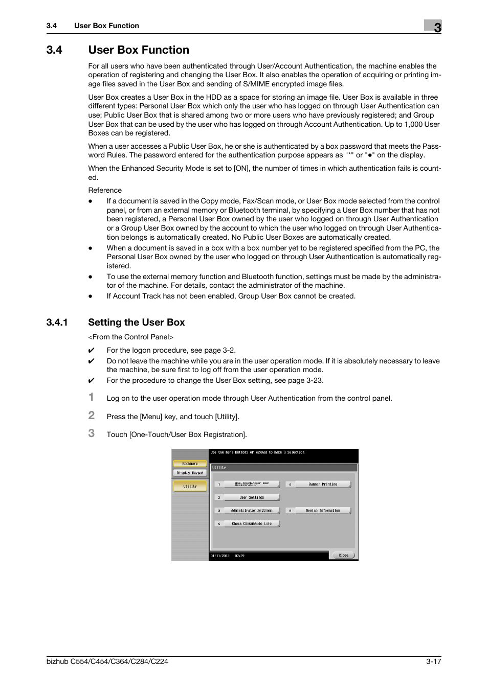 4 user box function, 1 setting the user box, User box function -17 | Setting the user box -17 | Konica Minolta bizhub C364 User Manual | Page 140 / 195