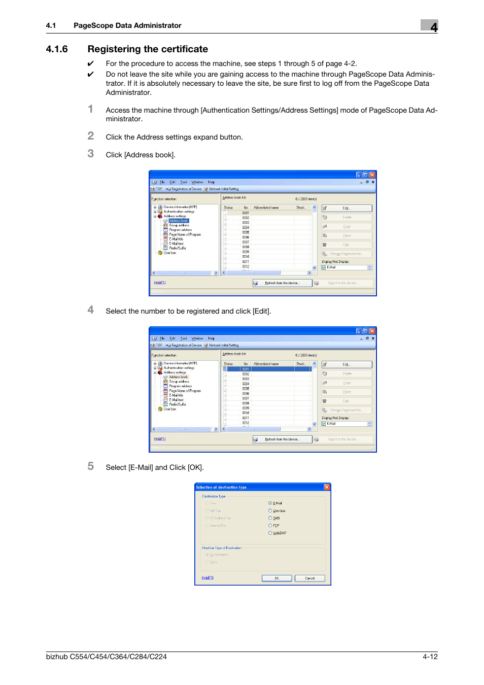 6 registering the certificate, Registering the certificate -12 | Konica Minolta bizhub C364 User Manual | Page 170 / 195