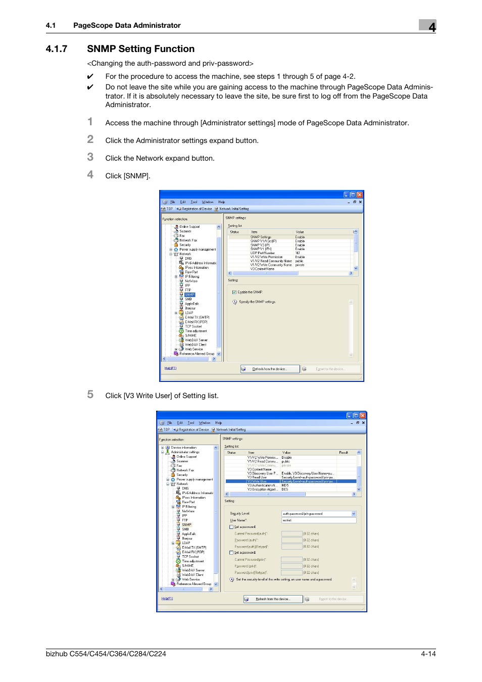 7 snmp setting function, Snmp setting function -14 | Konica Minolta bizhub C364 User Manual | Page 172 / 195