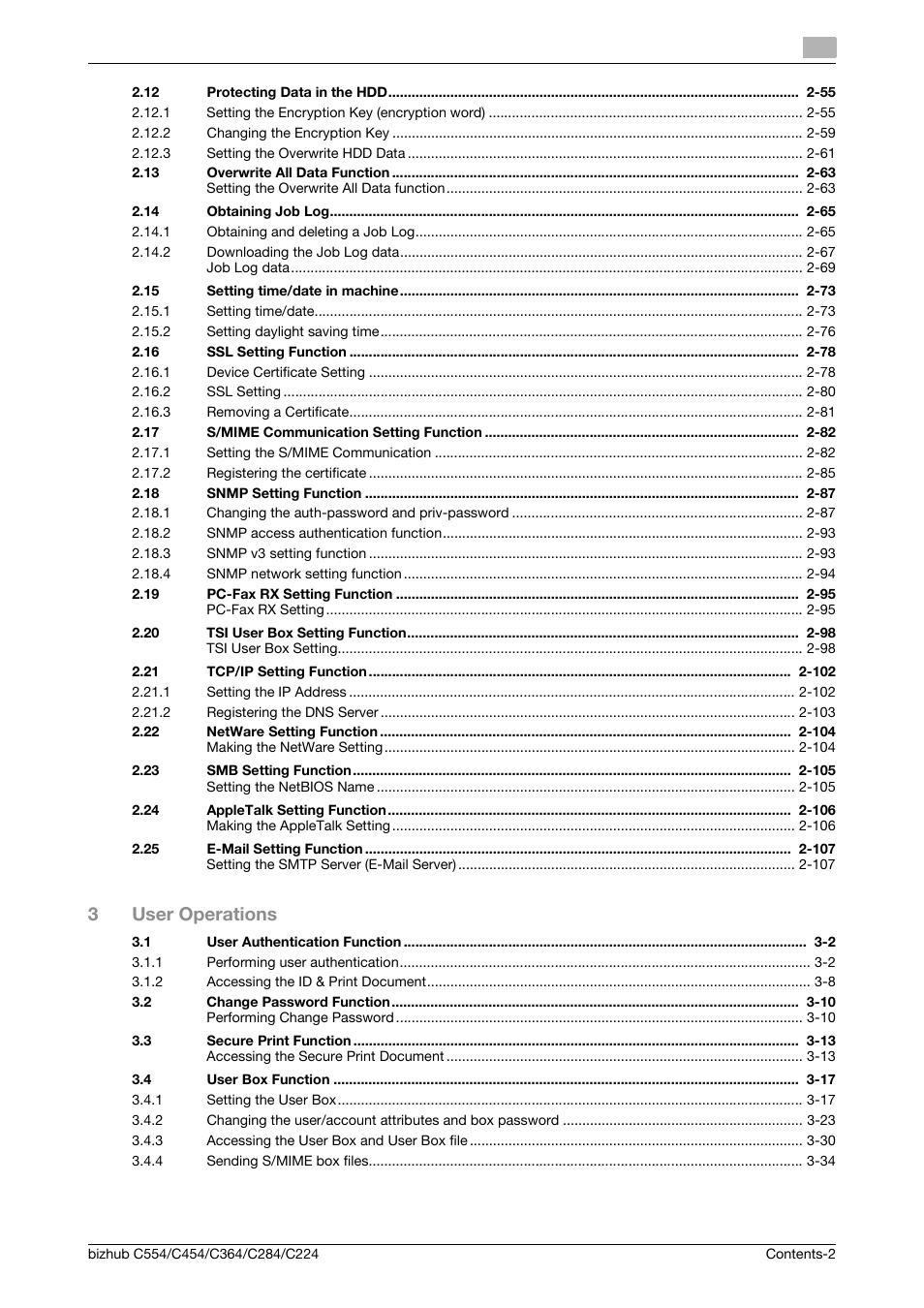 3user operations | Konica Minolta bizhub C364 User Manual | Page 3 / 195