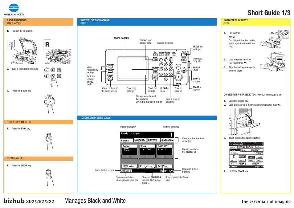 Konica Minolta bizhub 222 User Manual | 3 pages