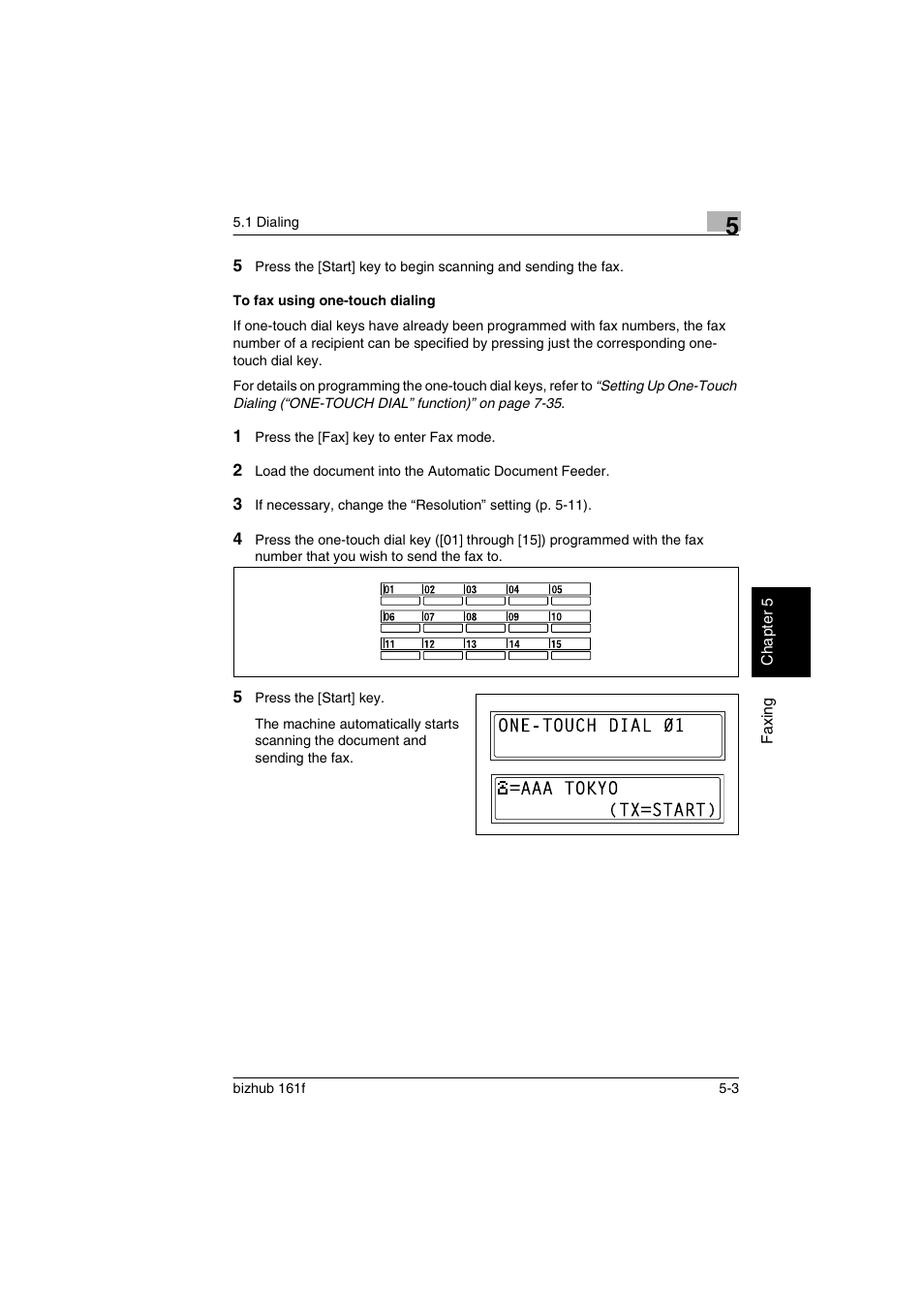 To fax using one-touch dialing, To fax using one-touch dialing -3 | Konica Minolta bizhub 161f User Manual | Page 106 / 284