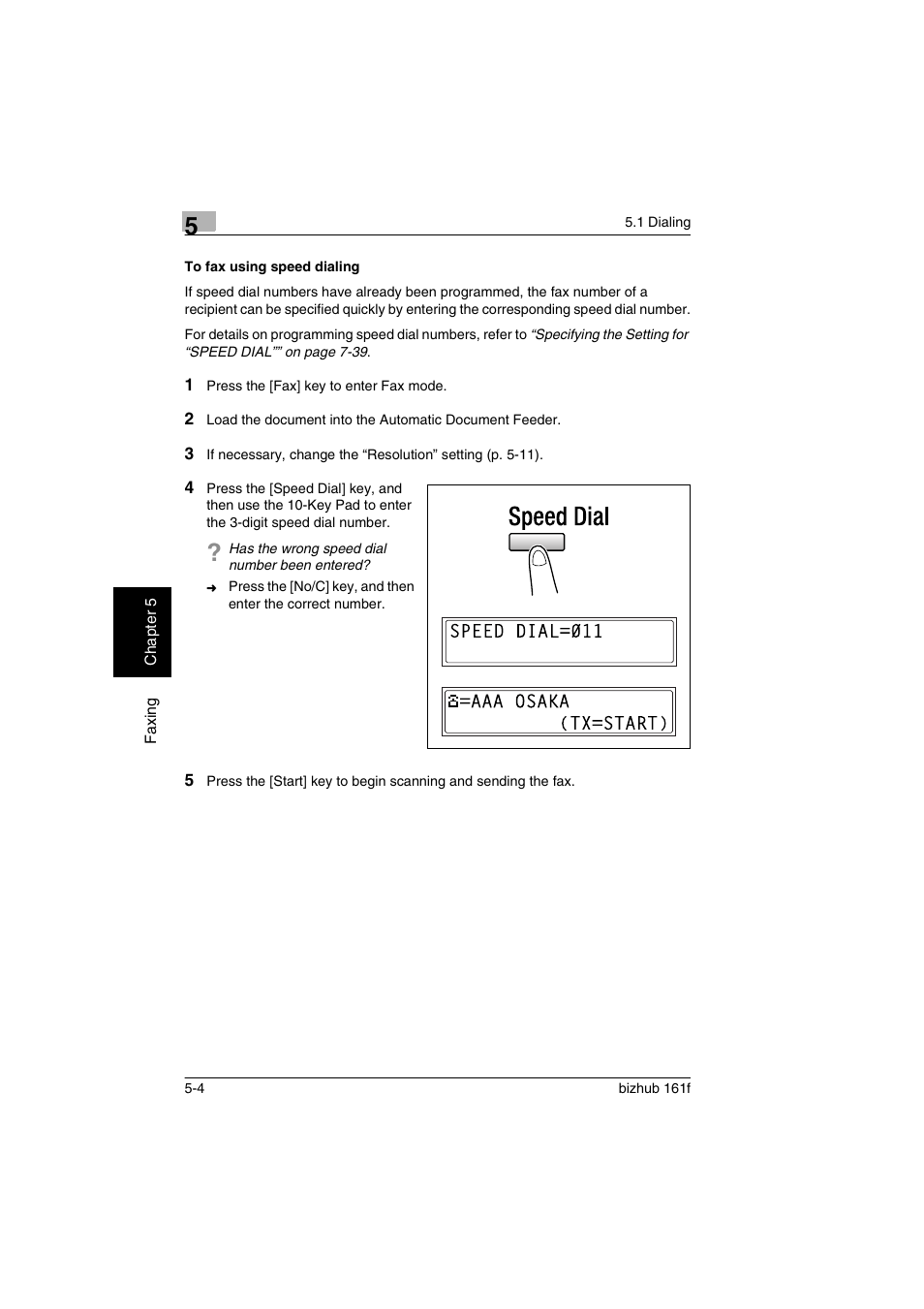 To fax using speed dialing, To fax using speed dialing -4 | Konica Minolta bizhub 161f User Manual | Page 107 / 284