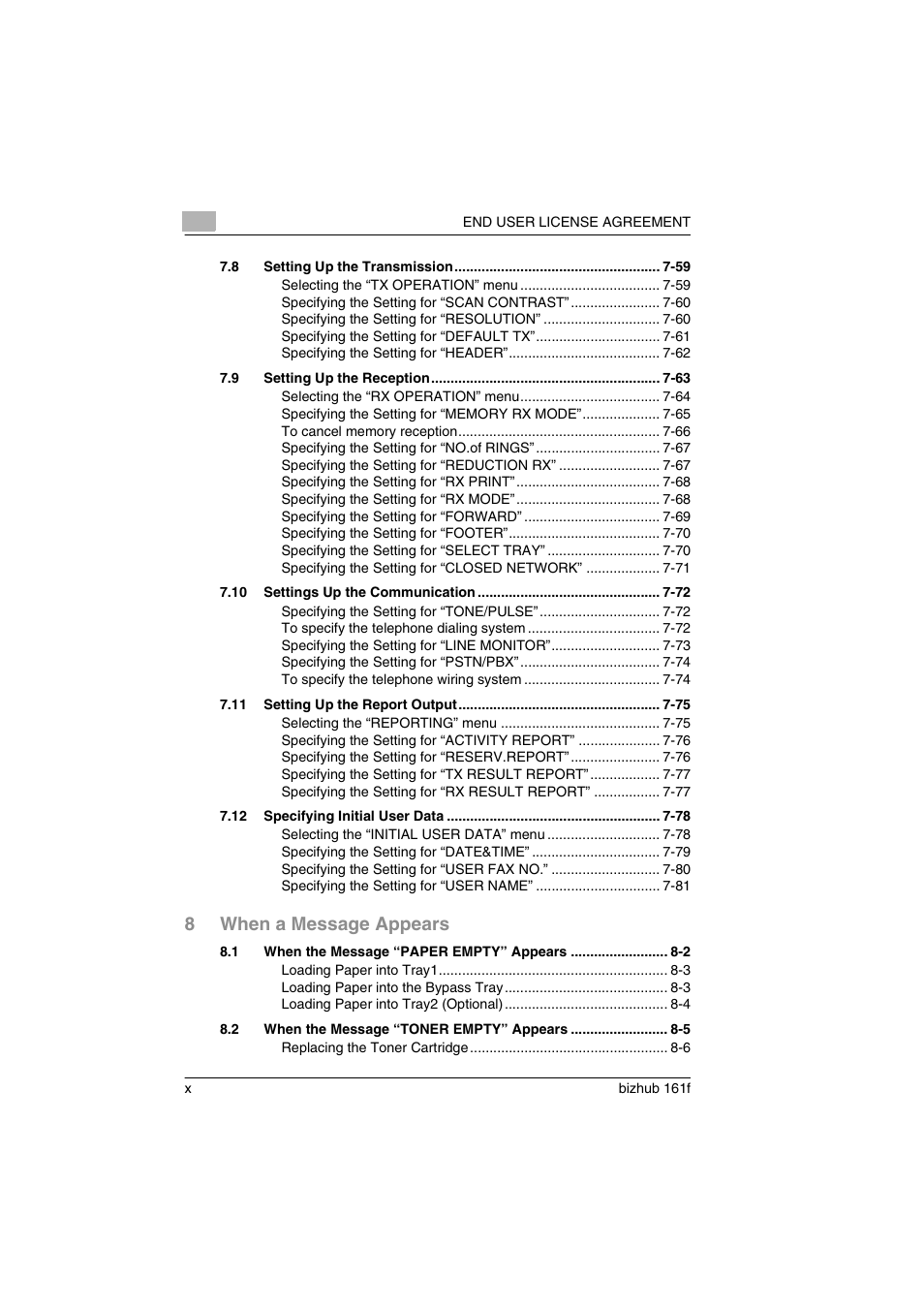 8when a message appears | Konica Minolta bizhub 161f User Manual | Page 11 / 284