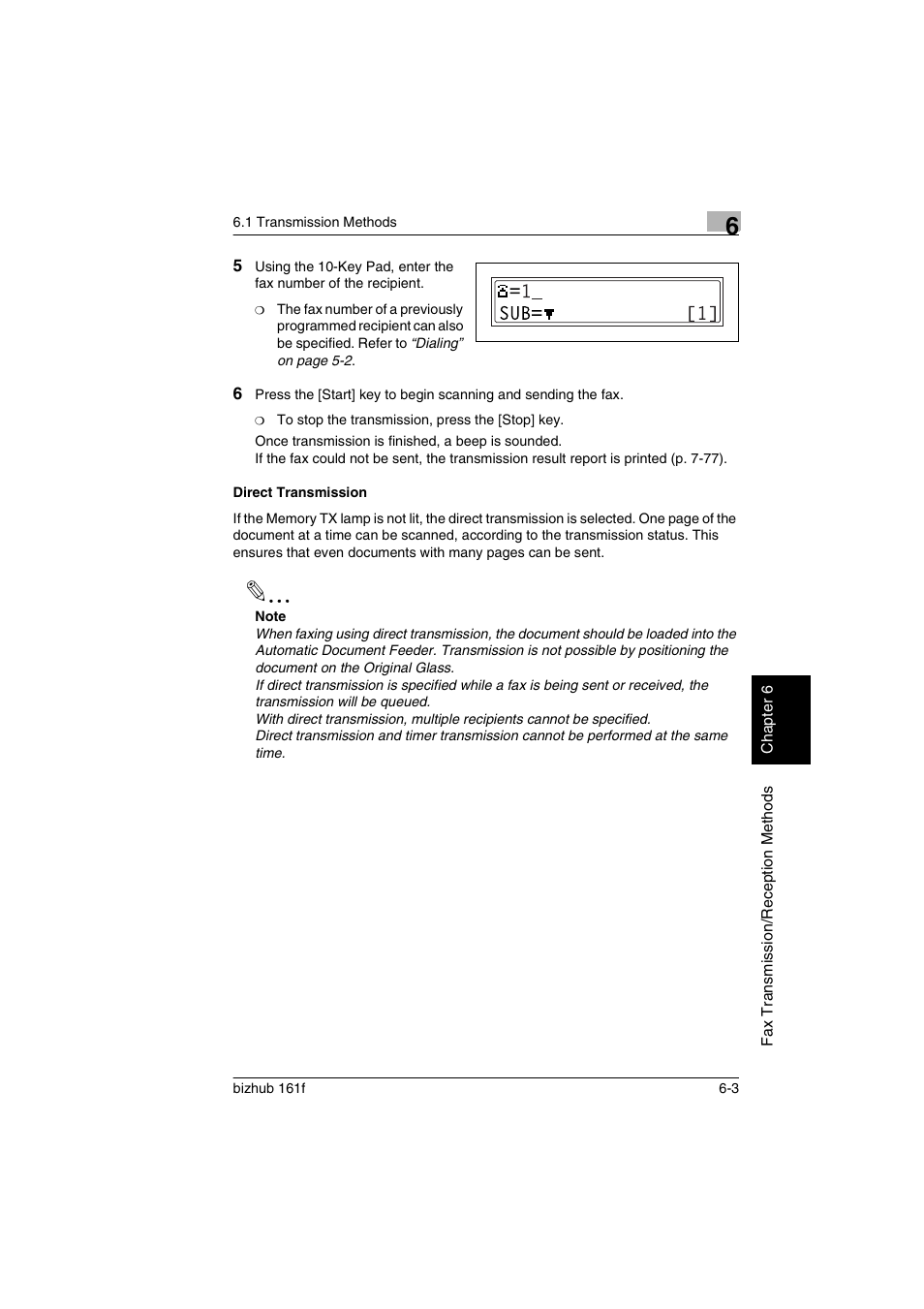 Direct transmission, Direct transmission -3 | Konica Minolta bizhub 161f User Manual | Page 122 / 284