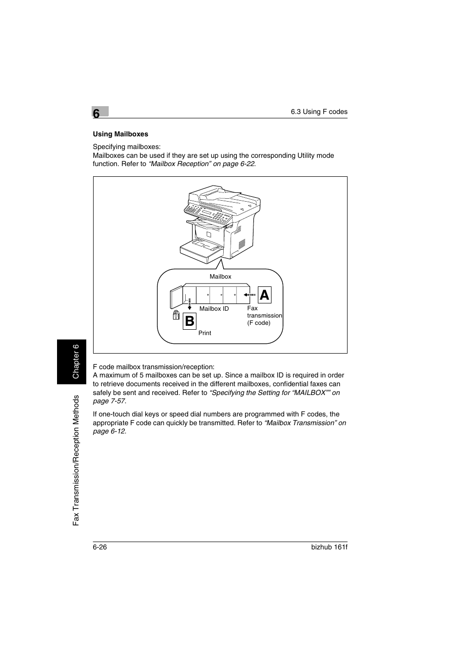 Using mailboxes, Using mailboxes -26 | Konica Minolta bizhub 161f User Manual | Page 145 / 284