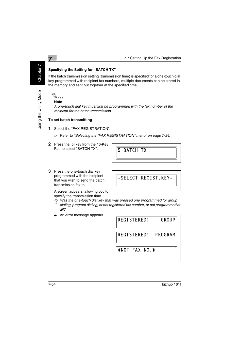 Specifying the setting for “batch tx, To set batch transmitting | Konica Minolta bizhub 161f User Manual | Page 201 / 284