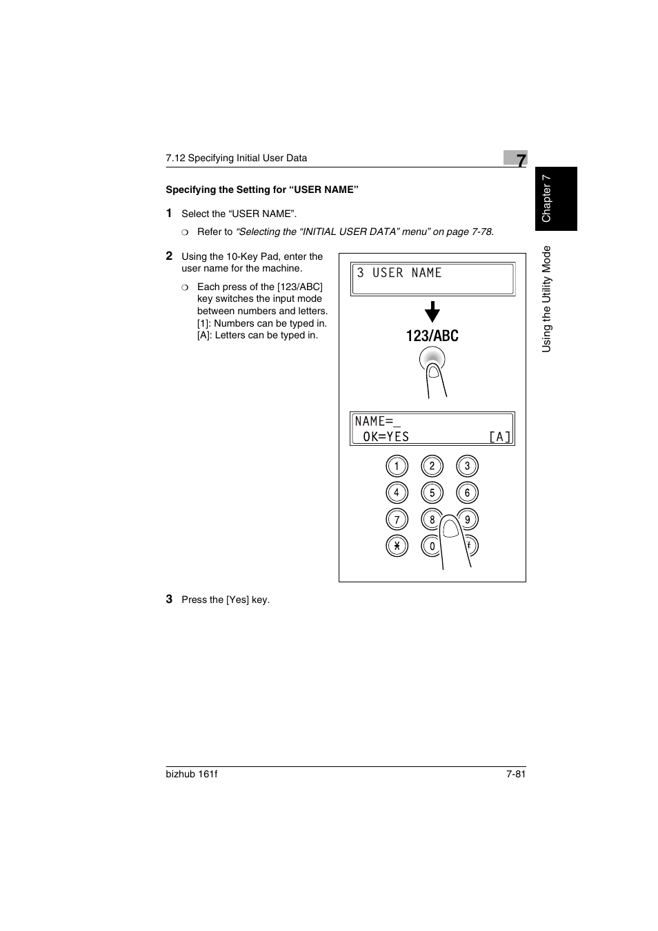 Specifying the setting for “user name, Specifying the setting for “user name” -81 | Konica Minolta bizhub 161f User Manual | Page 228 / 284