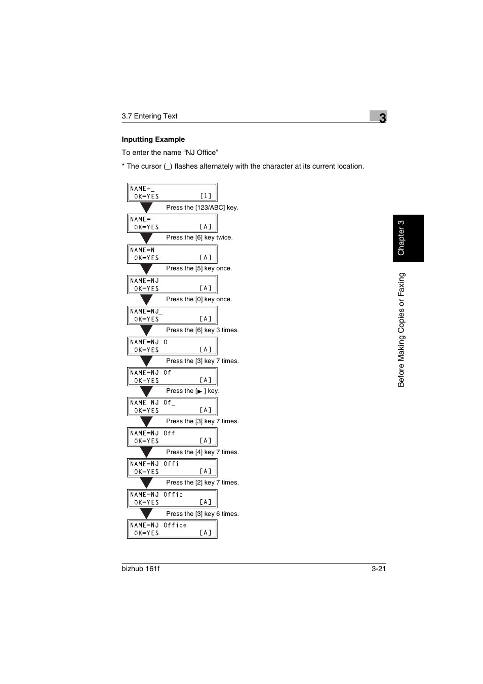 Inputting example, Inputting example -21 | Konica Minolta bizhub 161f User Manual | Page 64 / 284