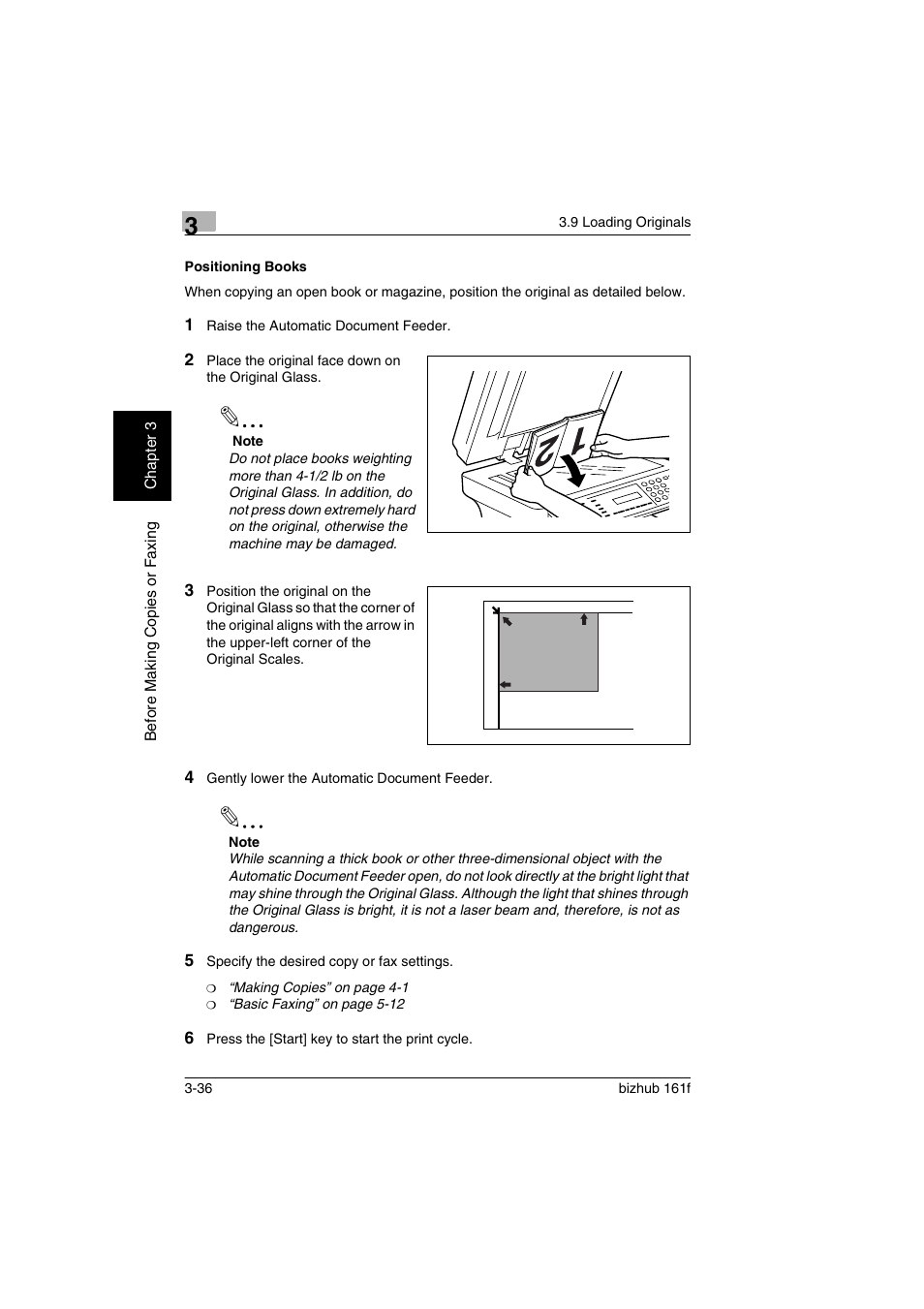 Positioning books, Positioning books -36 | Konica Minolta bizhub 161f User Manual | Page 79 / 284