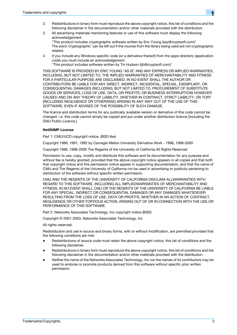 Netsnmp license | Konica Minolta bizhub 361 User Manual | Page 4 / 10